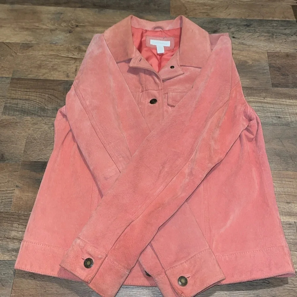 Charter Club Leather Jacket in a classic Jean Jacket Style!!! Size small. - Picture 5 of 7